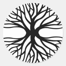 Árbol del tatuaje de la vida pegatina redonda
