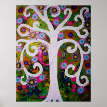 ÁRBOL DEL VERDE DEL JARDÍN DE LA VIDA POSTER