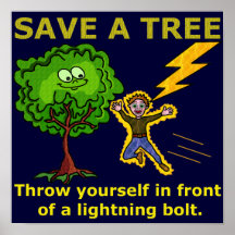 Árbol divertido del Día de la Tierra Posters