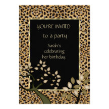 Árbol elegante del leopardo de la invitación flora