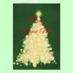 Árbol encendido de oro tarjetas