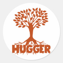 Árbol Hugger Pegatinas Redondas