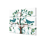 Árbol lindo enrrollado de Swirly de los pájaros de Impresiones De Lienzo