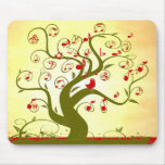 Árbol lindo MousePad del remolino del pájaro