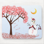 Árbol MousePad de CandyCane del muñeco de nieve Tapetes De Raton