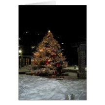 Árbol Nevado del navidad Felicitaciones