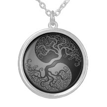 Árbol oscuro de Yin Yang Pendiente