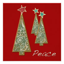 Árbol-Paz/rojo del navidad Anuncios Personalizados