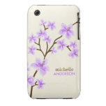 Árbol púrpura de las flores de cerezo Case-Mate iPhone 3 cárcasa