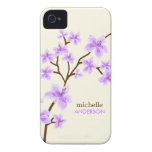 Árbol púrpura de las flores de cerezo iPhone 4 Case-Mate coberturas