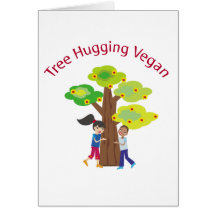 Árbol que abraza al vegano tarjetón