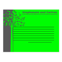 Árbol verde gris/de neón que casa la tarjeta progr postal