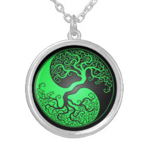 Árbol verde y negro de Yin Yang Grímpola