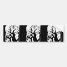 ÁRBOL WEBBY BLANCO Y NEGRO PEGATINA DE PARACHOQUE