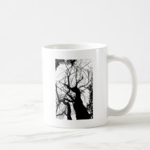 ÁRBOL WEBBY BLANCO Y NEGRO TAZA DE CAFÉ