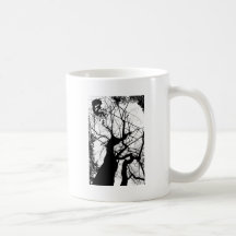 ÁRBOL WEBBY DE HADAS B&W TAZA DE CAFÉ