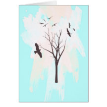 ¡Árbol y los pájaros de la silueta - vaya para él!