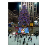 Árbol y patinadores de centro de Rockefeller Tarjeta