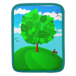 Árbol y prado, manga del iPad Funda Para iPads