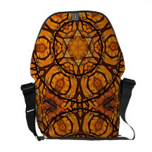 Árboles abstractos y diseño de oro de la estrella bolsa messenger