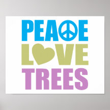 Árboles de amor de la paz poster
