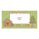 Árboles de la casa de pan de jengibre y de Navidad Tarjeta Personal Con Foto
