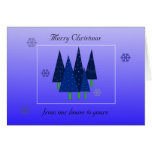 Árboles de navidad caprichosos azules tarjeton