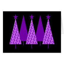 Árboles de navidad - cinta violeta tarjetas