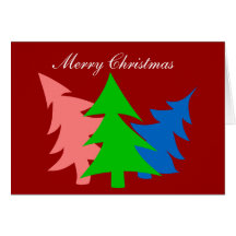 Árboles de navidad coloridos tarjeta