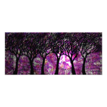 Árboles del invierno sobre fondo de la tinta del a fotografía  