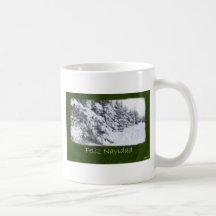Árboles imperecederos nevados - Feliz Navidad Tazas De Café