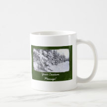 Árboles imperecederos nevados taza de café