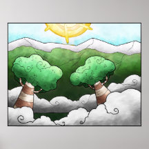 árboles nublados… posters