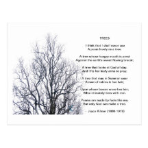 Árboles, por Joyce Kilmer Tarjetas Postales