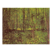Árboles y maleza de Van Gogh, arte del vintage Invitación
