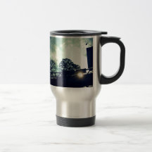 Árboles y siluetas tazas de café