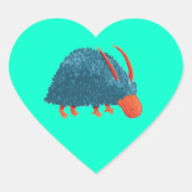Arbusto-monstruo misterioso calcomanías de corazones personalizadas