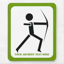 Archer con su negro del arco, personalizado verde  alfombrilla de ratones