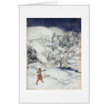 Archer en la nieve tarjetas