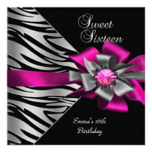 Arco gris del negro de plata rosado de la cebra di invitación personalizada