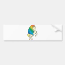 arco iris bonito de Pegaso con alas Pegatina De Parachoque