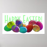 Arco iris de diez huevos de Pascua Poster