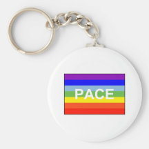 Arco iris de la bandera de la paz del PASO Llaveros