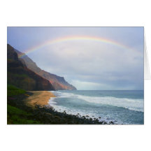 Arco iris de la playa de Kalalau Tarjetas