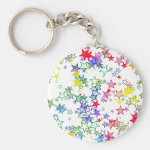 Arco iris de las estrellas de los colores llavero personalizado