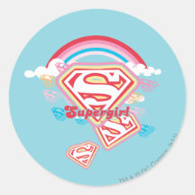Arco iris de Supergirl Pegatina Redonda