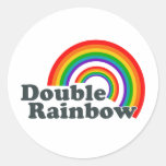 Arco iris doble (accesorios) pegatinas redondas