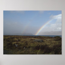 Arco iris en el puerto holandés poster
