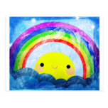 Arco iris feliz tarjetas postales