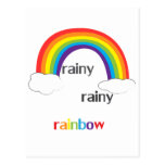 Arco iris lluvioso lluvioso tarjetas postales